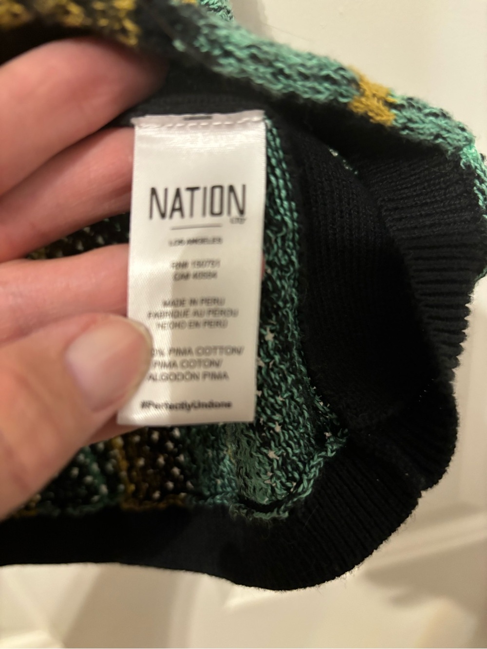 Nation LTD Striped Knit Racerback Tank - Black, Green & Yellow - Picture 2 of 4